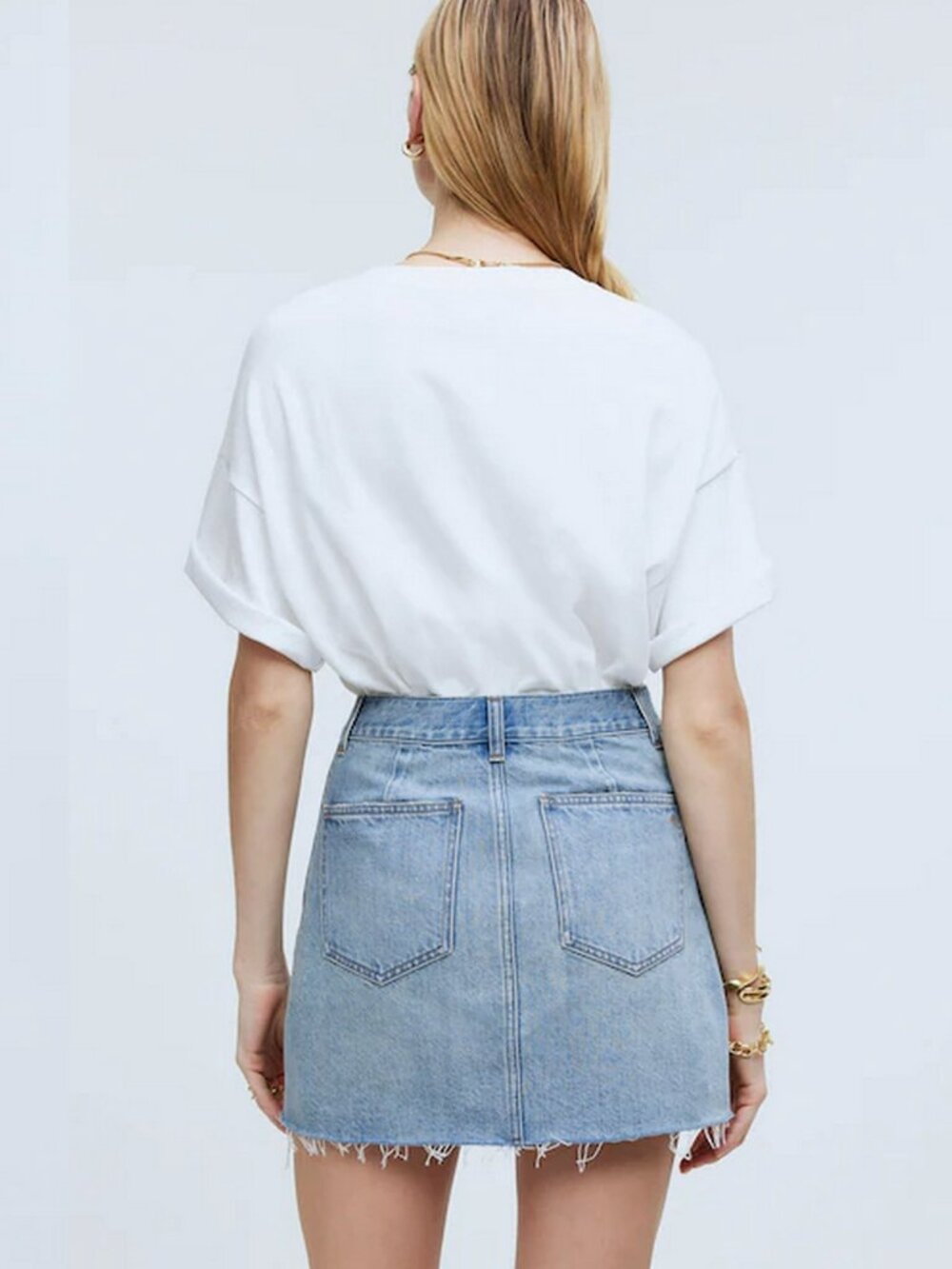 Madewell Crossover Waist Denim Mini Skirt - Picture 2 of 8